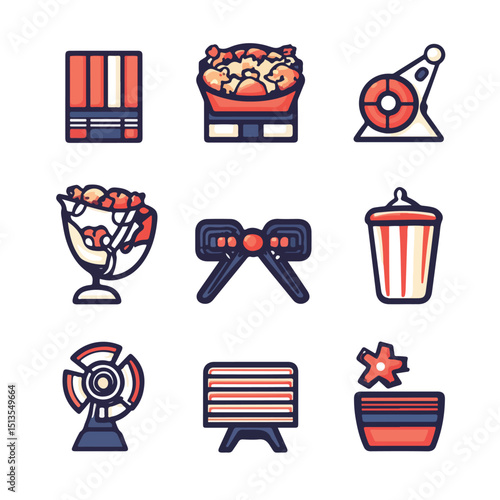 Professional Cinema Concept Symbol Icons Vector Illustration for Creative Projects