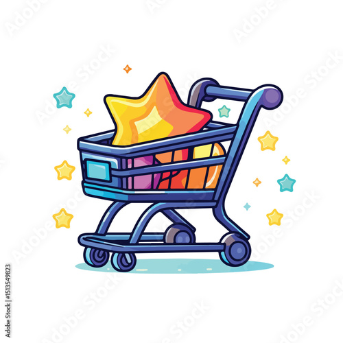 Professional shopping cart design for e-commerce websites, depicting the concept of online shopping