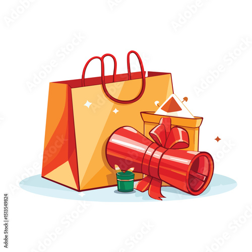 Professional Shopping Bag with Megaphone and Gift Box for Marketing and Promotions