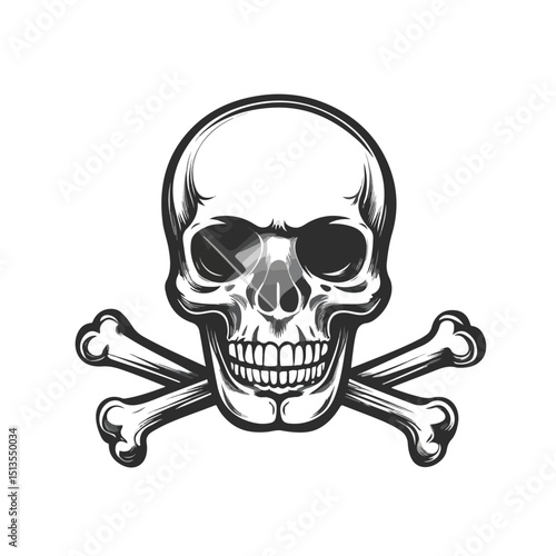 Professional Skull and Crossbones Icon Vector Illustration for Creative Designs