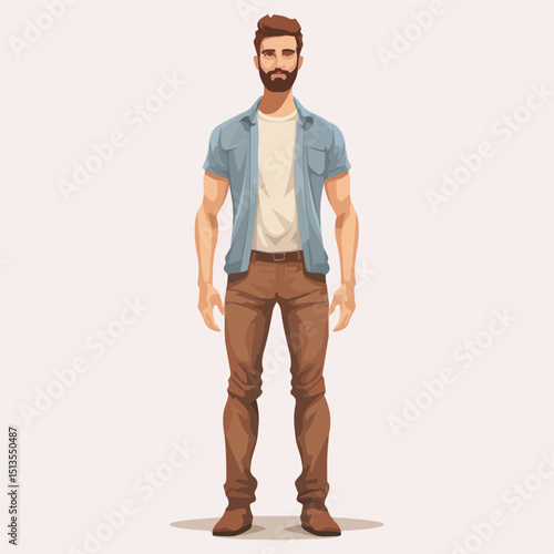Professional Vector Illustration of a Standing Man for Business Presentations