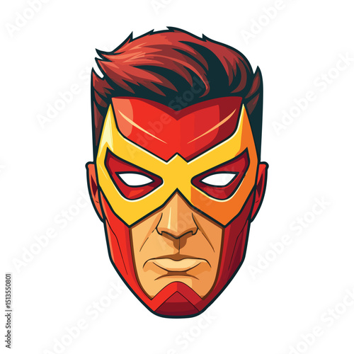 Flat Style Super Hero Mask for Face Character Illustration in Vector EPS Format