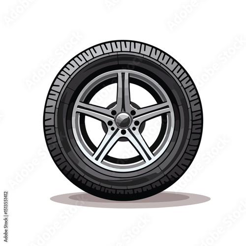 Tire Car Icon Vector Illustration for Automotive Industry