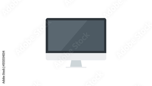 lcd monitor isolated on white