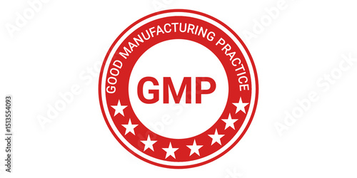 GMP Certified Badge – Good Manufacturing Practice Red Seal Logo PNG