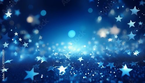 星のキラキラのアクセント、青い光のグラデーション、スタイリッシュな背景画像 Generated by AI