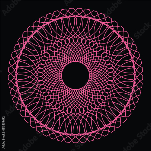 Symmetrical Round Guilloche Pattern