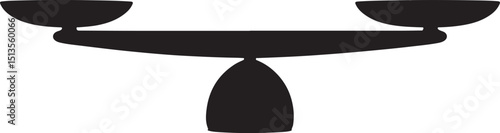 Simple Black Silhouette of a Balanced Scale