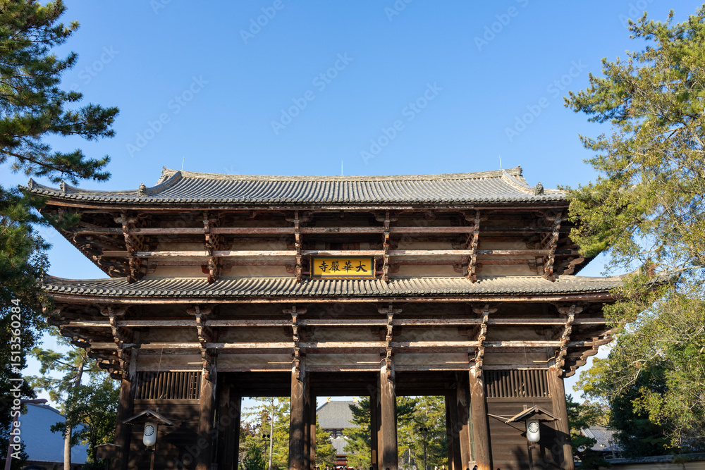 Todaiji is a Buddhist temple built in the mid-700s and contains the largest bronze Buddha statue in Japan. Todaiji is a Buddhist temple built in the mid-700s and contains the largest bronze Buddha statue in Japan.