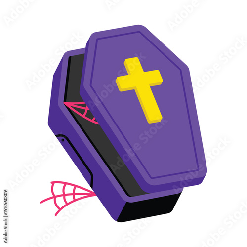 Coffin Vector style icon. Eps 10 file