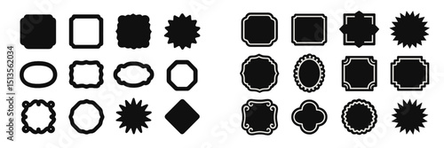 Decorative black silhouette shapes for design projects and creative applications available in various styles