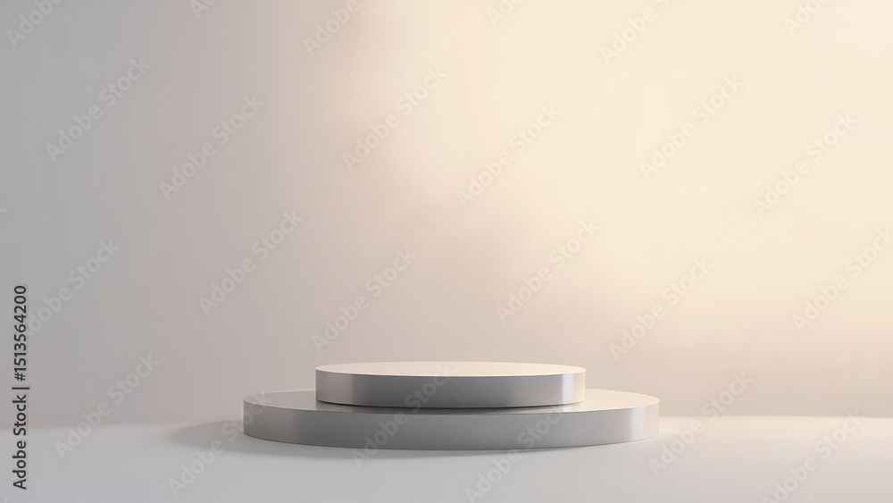 Minimalist silver podium display studio background Minimalist silver podium display studio background