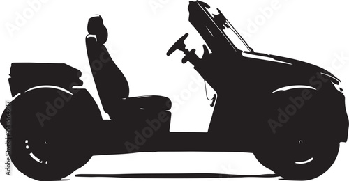 Black Silhouette of a Three Wheeled Vehicle
