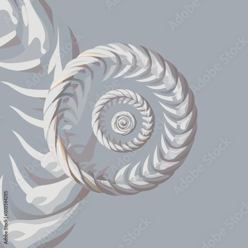 Abstract spiral design with repeating braided elements