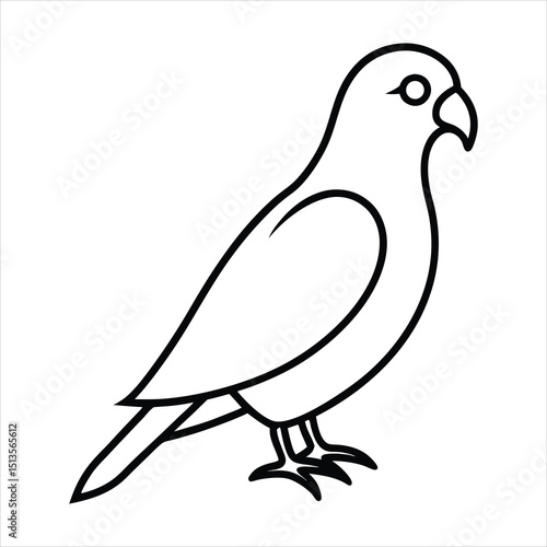 Line art of a lovebird.