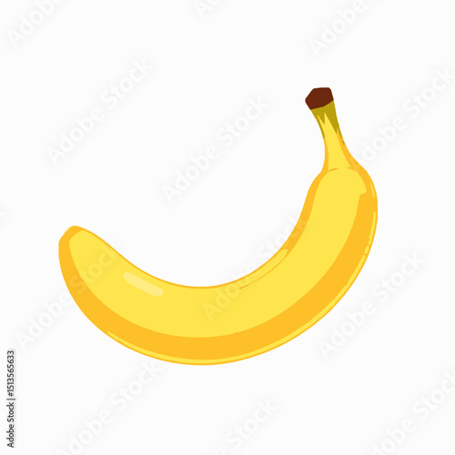 Vibrant vector illustration of a ripe yellow banana isolated on a clean white background promoting healthy eating habits and nutritional content