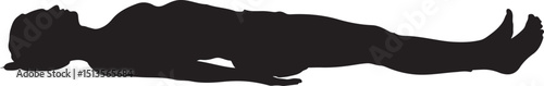 Photos Silhouette of a Person Lying Supine on White Background