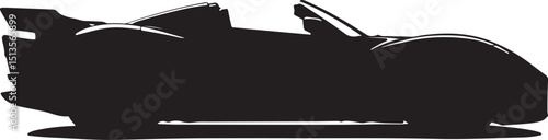 Silhouette of a Sleek Modern Sports Convertible Car