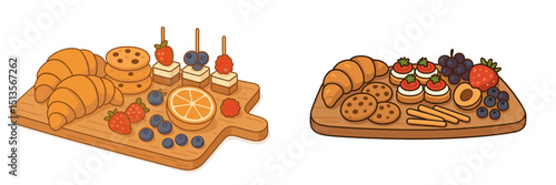 Creative dessert platters with pastries, fruits, and sweet treats at a casual gathering in a home kitchen
