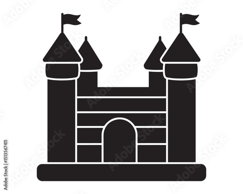 bouncy castle icon silhouette vector illustration.