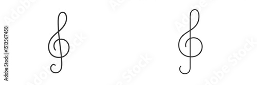 Stylish treble clefs showcased on a minimalist background, perfect for music enthusiasts and educators interested in elegant designs