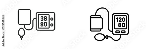 Comparison of analog and digital blood pressure monitors showing different readings for clear understanding of measurements