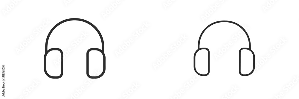 Fototapeta premium Illustration of two headphone designs showcasing different styles and shapes on a simple background