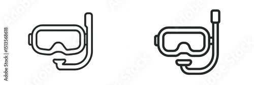Diving equipment illustrations featuring snorkeling gear designed for underwater adventures and exploration