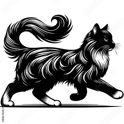 Wallpaper Mural Minimalist Cat Walking Silhouette Vector Isolated on White Background for Modern Graphic Design
 Torontodigital.ca