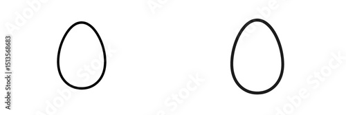 Two simple outlined egg shapes side by side against a plain background shown in a minimalistic style