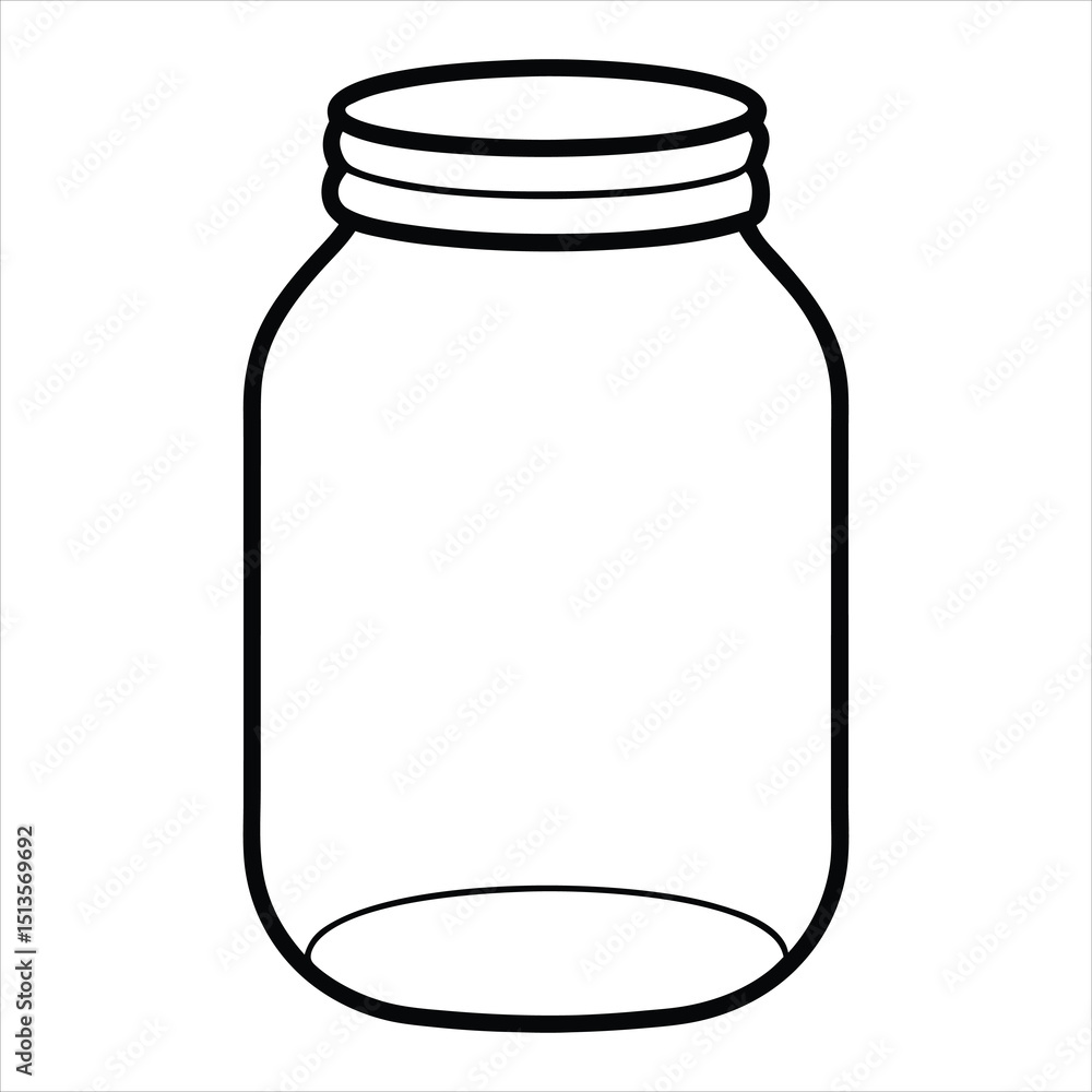 Line art of a mason jar. Line art of a mason jar.