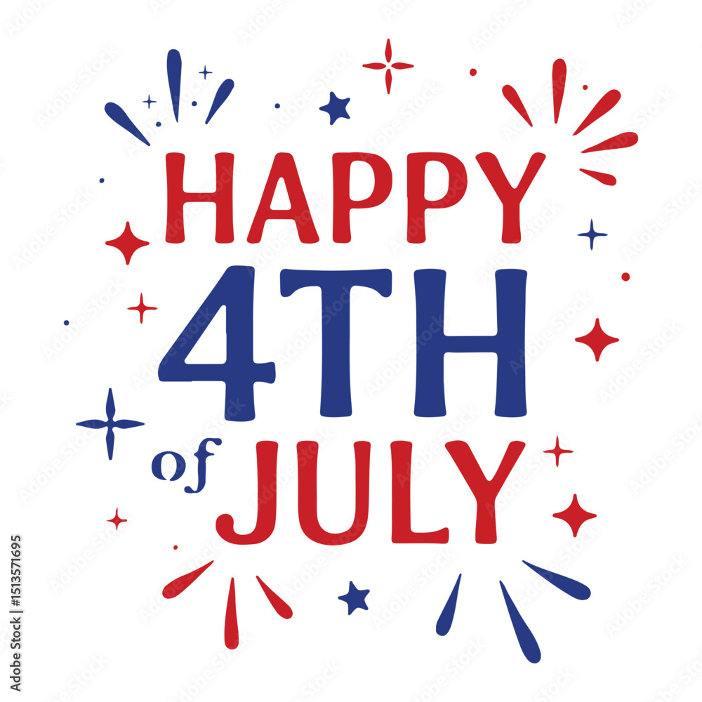 Obraz premium 4th of July Typography Vector Art | Independence Day T-Shirt Design
