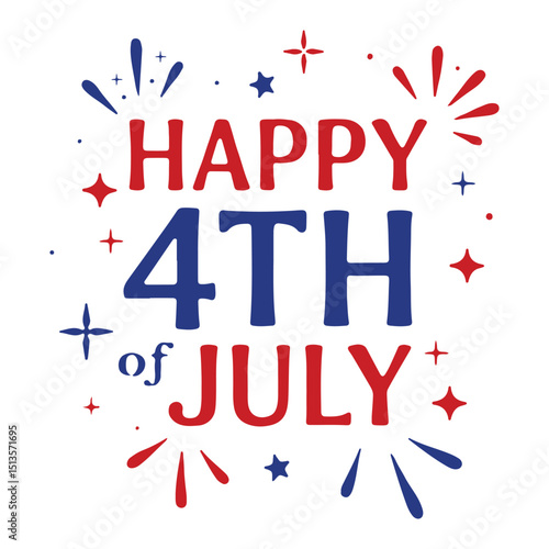 4th of July Typography Vector Art | Independence Day T-Shirt Design