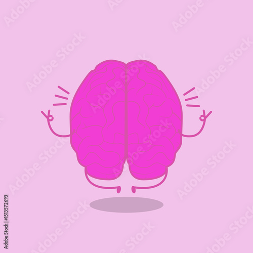 brain cartoon character peace signs