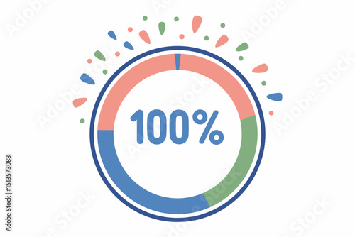 Demonstrating Full Achievement a 100 Completion Circle signifying success and thoroughness set against a