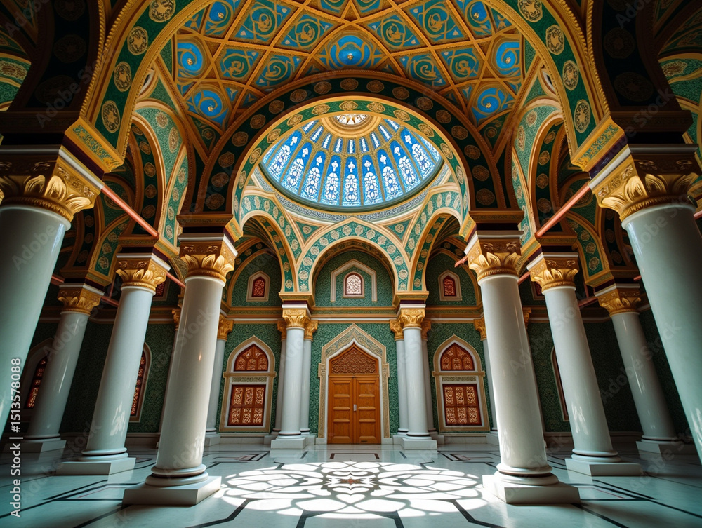 Obraz premium illustration of a magnificent mosque interior