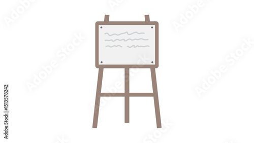 wooden easel with blank canvas isolated on black