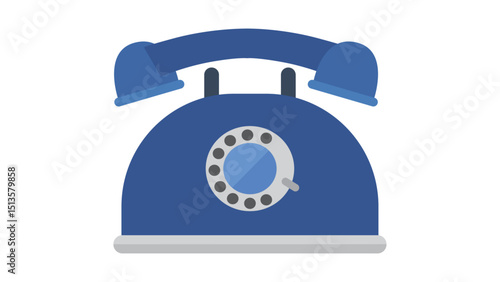 Dark Blue Vintage Telephone Icon