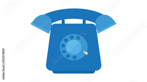Blue Vintage Rotary Telephone Icon