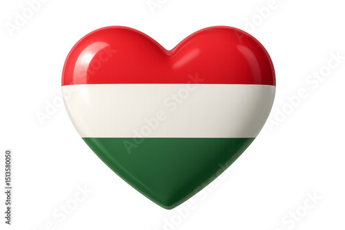 Free Download Heart showing hungarian flag colors on transparent background - GFXLoad