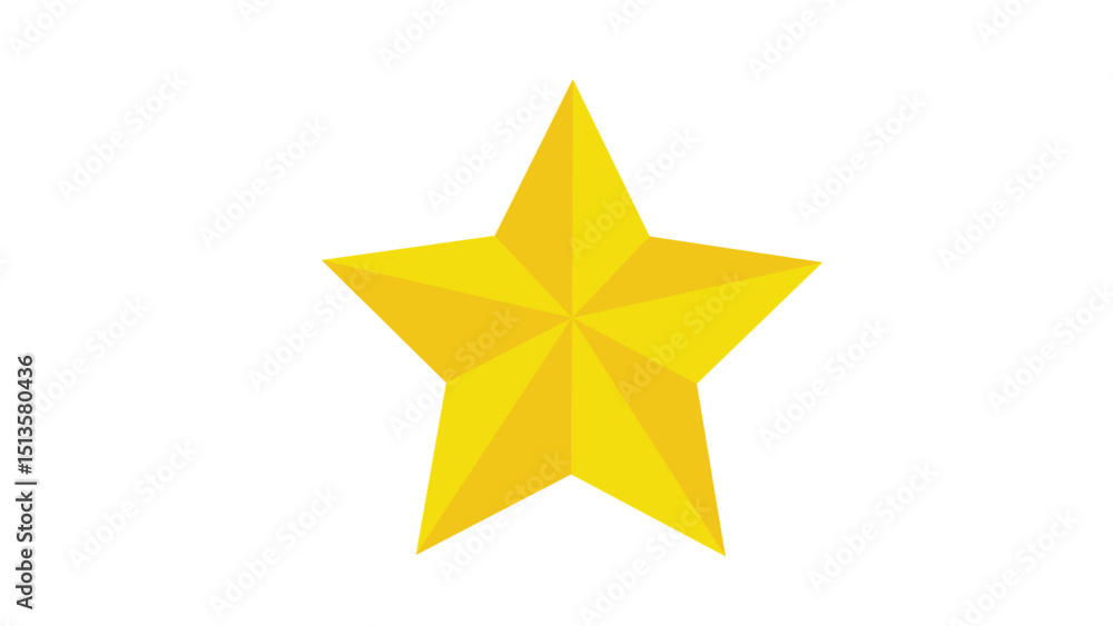 Obraz premium Yellow Five Pointed Star Icon