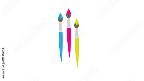Colorful Paint Brushes Icon