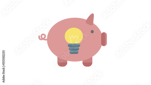 Piggy Bank Idea Lightbulb Icon