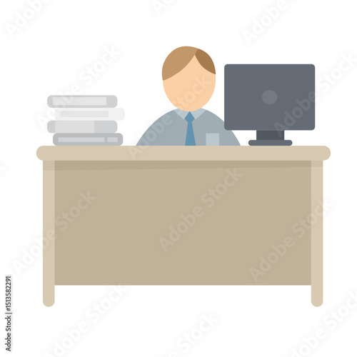 Office Reception Desk Icon