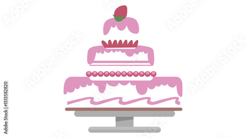 Tiered Pink Wedding Cake Icon