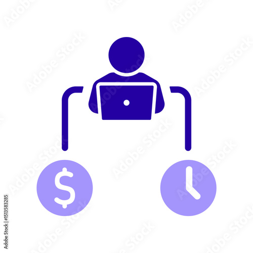 Icon a self employed, isolated against a clean background.