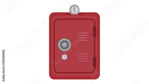 Red Metal Safe Locker Box