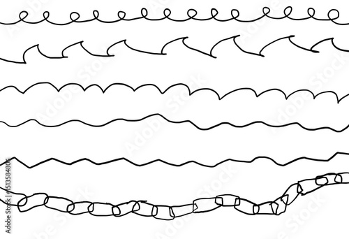 手描きのカラフル過ぎないラインセット
