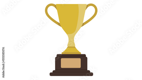 Gold Trophy Cup On Base