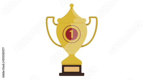 Gold Trophy Cup On Base